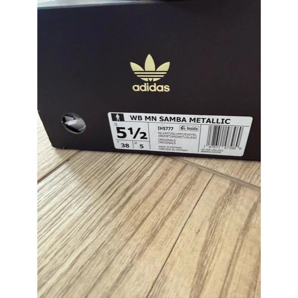Adidas X Wales Bonner Samba Metallic Leather Sneakers Silver NWT Size 7